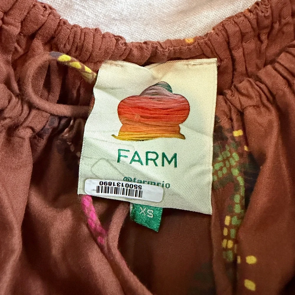 FARM Rio Brown Mini Dress with Colorful Patterns - Picture 5 of 6